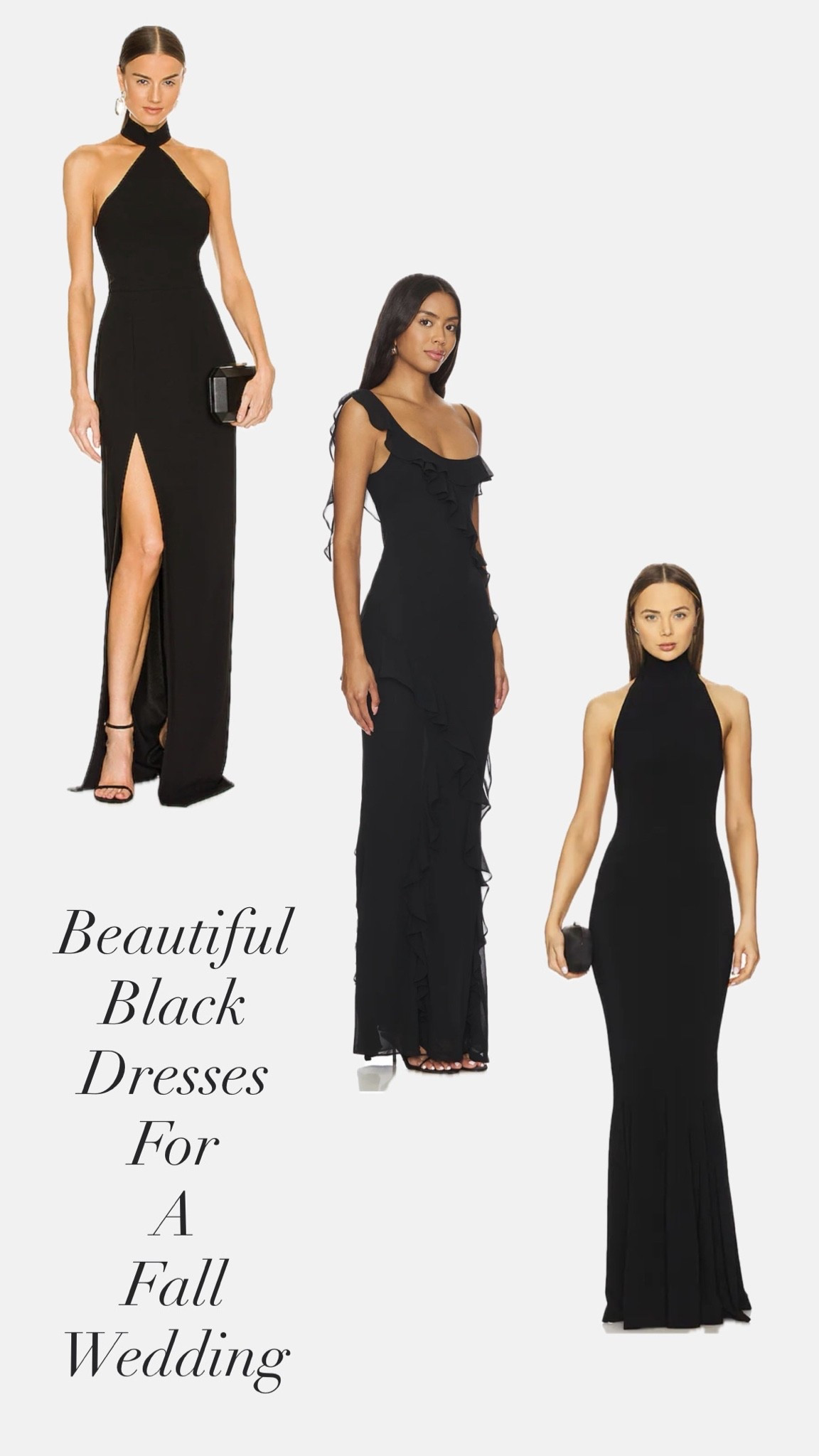 Fall wedding guest - long black dress — daily edit cover from Found by Em