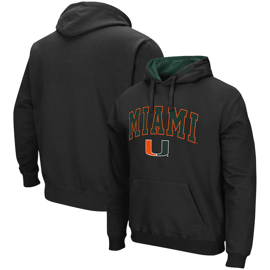 Miami Hurricanes Colosseum Arch & Logo 3.0 Pullover Hoodie - Black | Fanatics