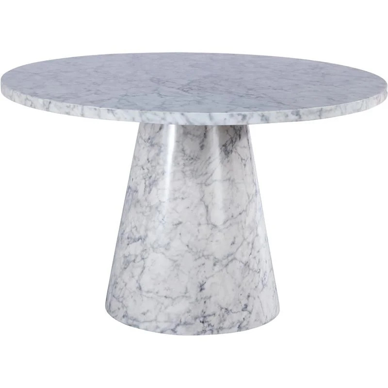 Meridian Furniture Omni White Faux Marble 48" Round Dining Table - Walmart.com | Walmart (US)