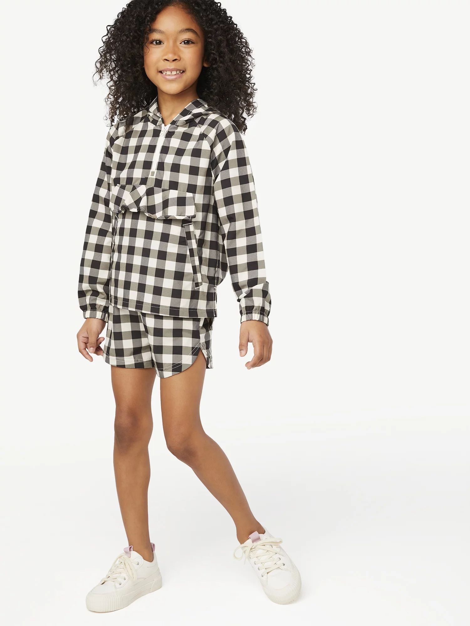 Free Assembly Girls Flutter Pocket Windbreaker & Shorts, 2-Piece Outfit Set, Sizes 4-18 - Walmart... | Walmart (US)