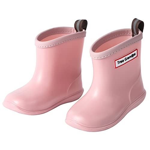 Tree Grandpa Toddler Rain Boots Baby Kids Easy-on Lightweight Waterproof Rainboots for Boys Girls Pink 11 Little Kid | Amazon (US)