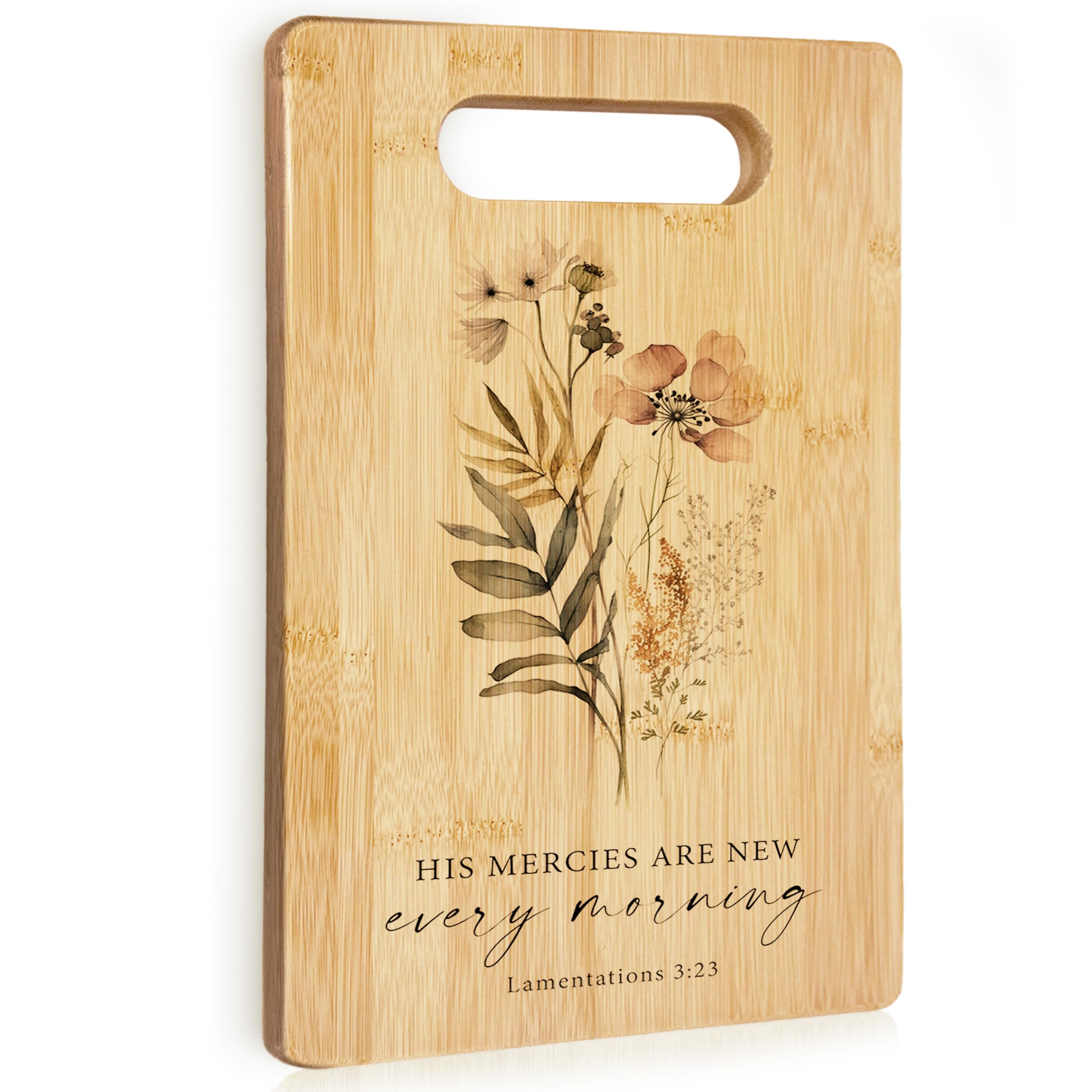 His Mercies are New Every Morning Christian Cutting Board, Boho Floral Christian Cutting Board, C... | Amazon (US)