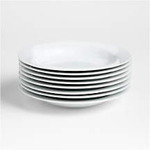 Aspen Rimmed Bowl Plates 9", Set of 8 + Reviews | Crate & Barrel | Crate & Barrel