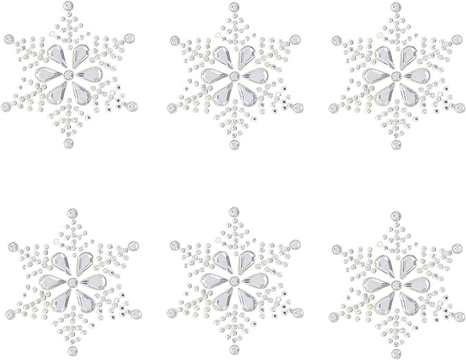 12 Large Snowflake Stickers Sparkly Resin Rhinestone Self Adhesive Embellishments Crafts Christma... | Amazon (US)
