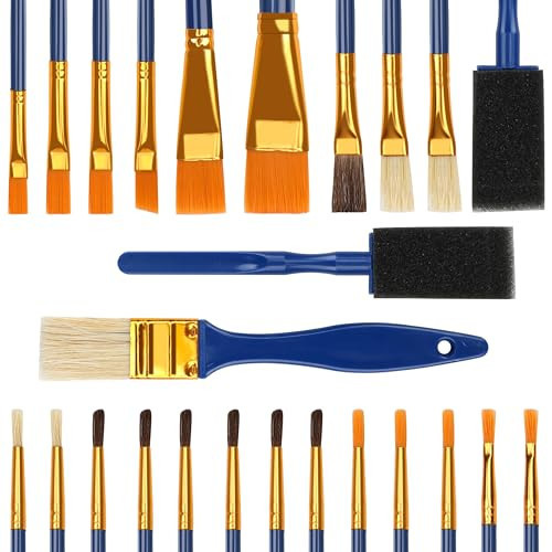 Halobios Painting Brushes, 25 All Purpose Paint Brushes Bulk Painting Brushes for Kids, Craft Paint Brushes for Acrylic Painting Oil Watercolor Gouache | Amazon (US)