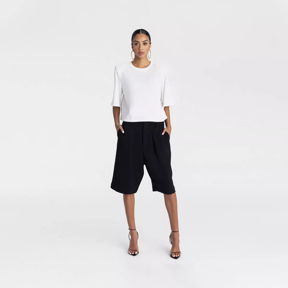KBB by KAHLANA Women's Mid-Rise 'The Bermuda Shorts' - Black | Target