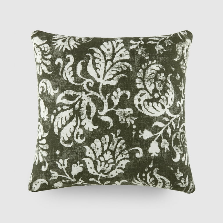 Noble Linens Elegant Cotton Decor Throw Pillow in Distressed Floral Pattern - Walmart.com | Walmart (US)