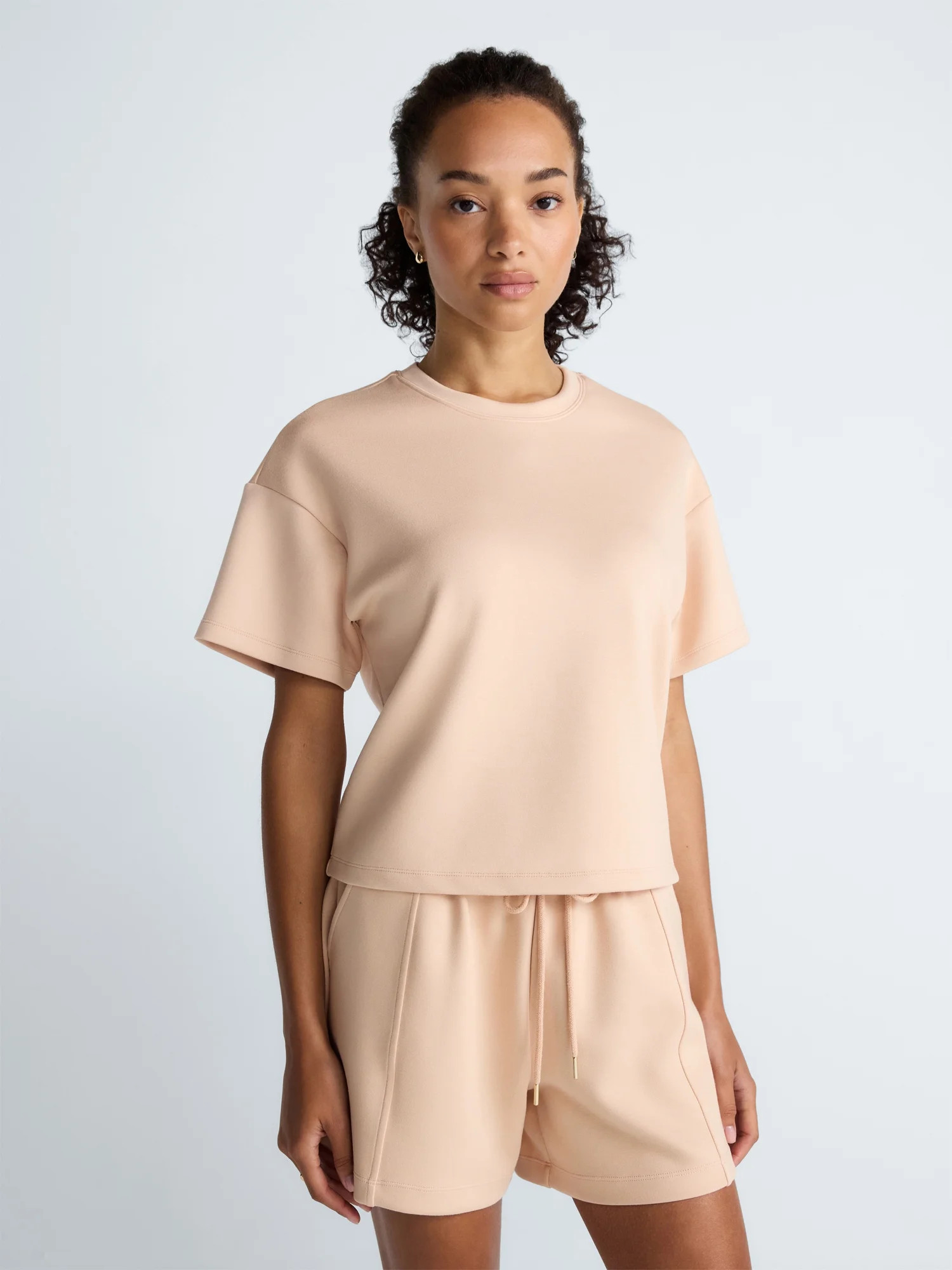 Scoop Women's and Women's Plus Scubaknit Tee with Short Sleeves, Sizes XS-4X - Walmart.com | Walmart (US)