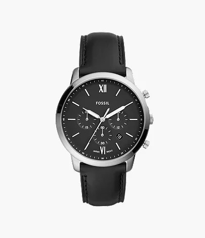 Neutra Chronograph Black Leather Watch | Fossil (US)
