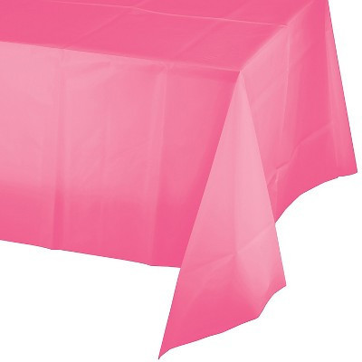 Creative Converting 54"W x 108"L Candy Pink Plastic Tablecloths 3 Count (DTC011342TC) | Target