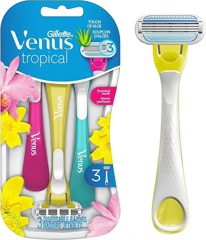 Gillette Venus Tropical Women's Disposable Razor - Single Package of 3 Razors | Amazon (US)