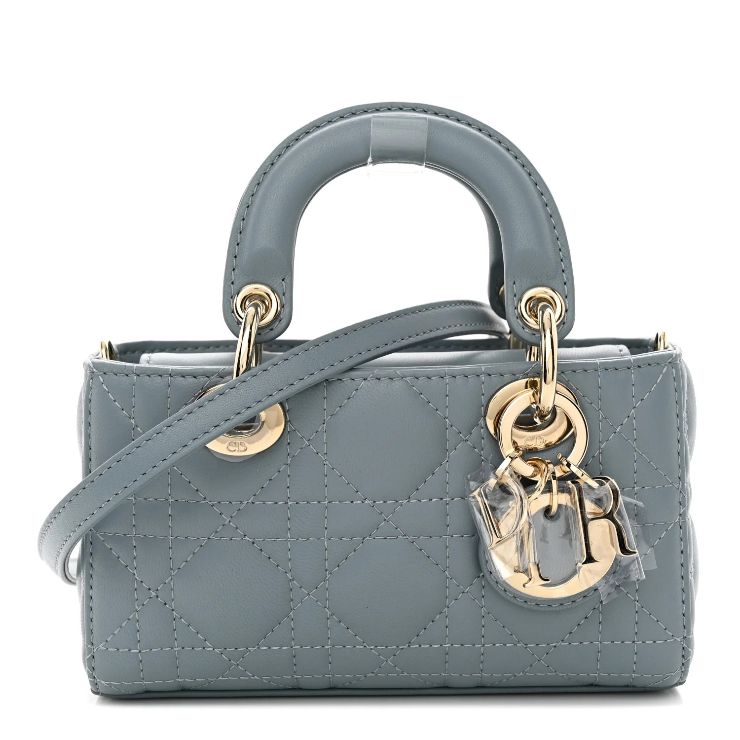 Lambskin Cannage Micro Lady D-Joy Cloud Blue | FASHIONPHILE (US)