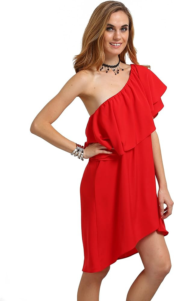 Romwe Women's Off The Shoulder Ruffle Casual Loose Shift Dress | Amazon (US)