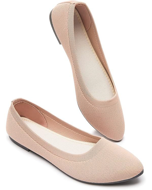 BABUDOG Women's Mesh Flats Shoes Pointed-Toe Dress Shoes for Women Black Flats Shoes Comfortable ... | Amazon (US)