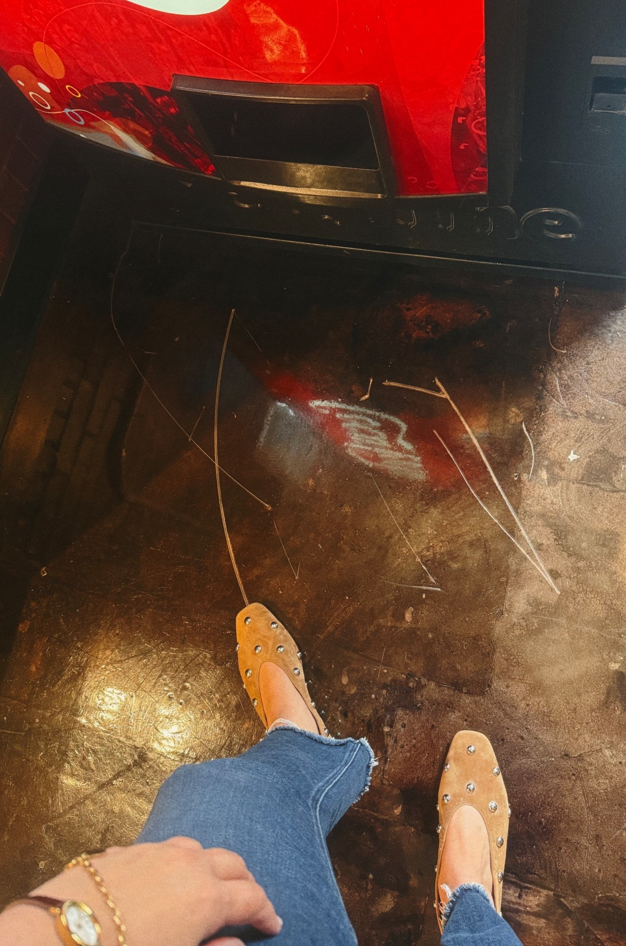 Use code 10-OFF-75DOLLARS for $10 off! 

I love Madewell's leather goods and that they make shoes in size 12! I bought three different colors in the Mylie flat - light blue suede, red and these studded suede ones. 

They run a little big - maybe a half size big, but they don't make 11.5, so I'm sticking with my 12s. 

I am going to treat these with suede protectant spray, but thought I'd wear without today. I opened the fridge and milk splattered all over my foot. I sprinkled some corn starch on them to let absorb after wiping off and honestly can't even tell too much because of how they are almost like a velvet suede. Very impressed because I hate when a messy girl like myself invests in high maintenance suede, but love the look so much!

My everyday uniform is usually pants, a basic tee or button up and then a cute or interesting (but had to be comfortable, too) shoe. 

#LTKPlusSize #LTKxMadewell #LTKShoeCrush