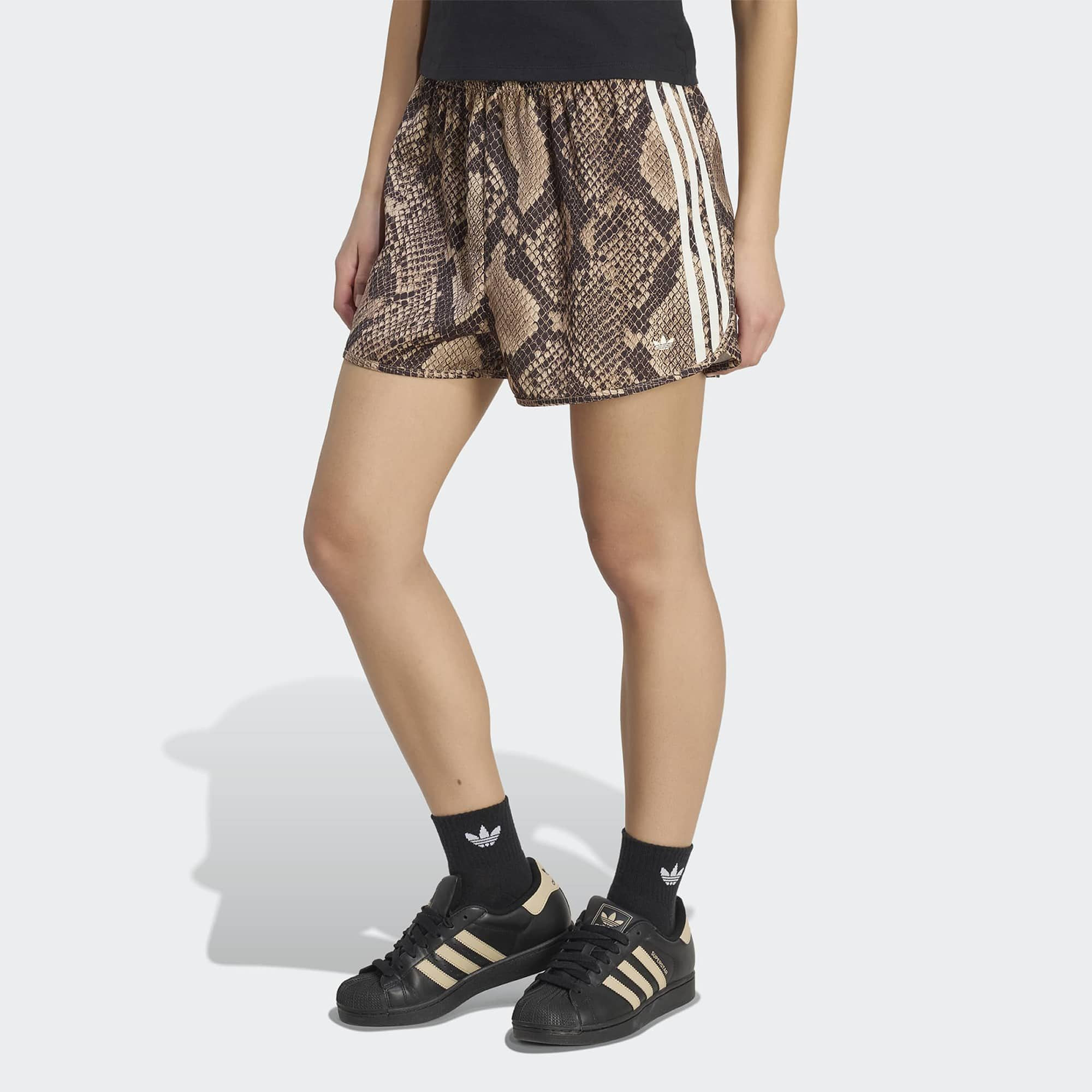 adidas Originals Women's Snake Print Satin Shorts, XL, Snake Print/Beige | DICK'S Sporting Goods
