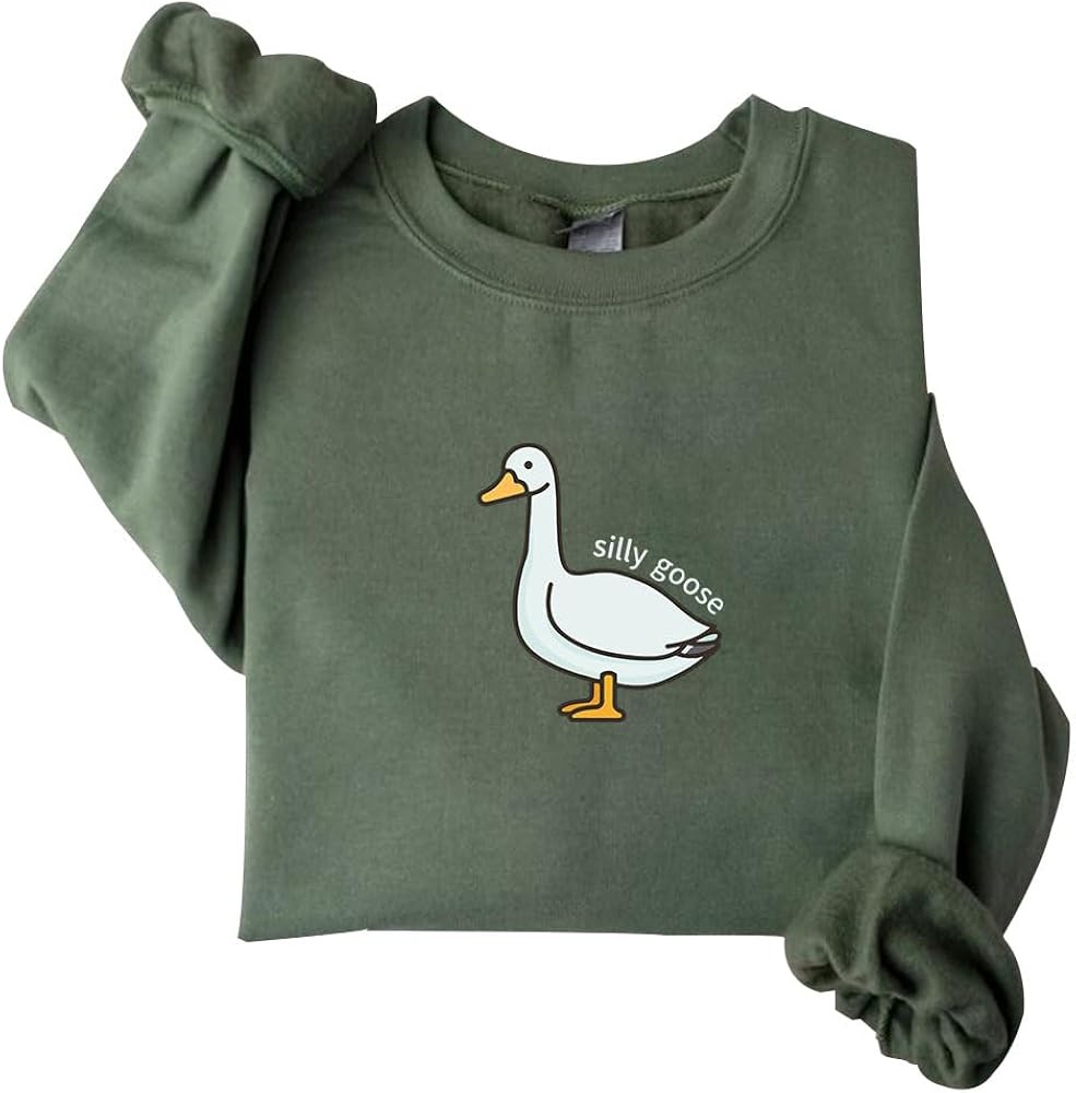 DIOMMELL Silly Goose Sweatshirt - Cute Goose Bump Crewneck | Amazon (US)