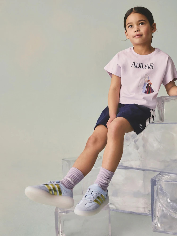 adidas Purple Disney Frozen Top and Shorts Little Kids Set | Next US