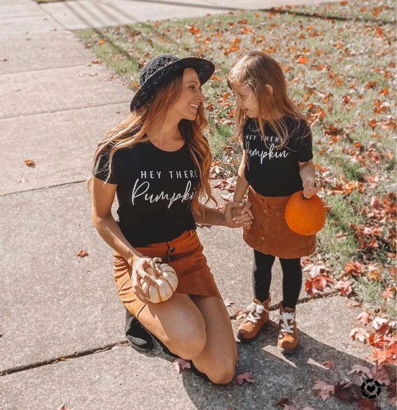 Hey there pumpkin shirt, pumpkin, mommy and me matching shirts, matching outfits, fall shirts, th... | Etsy (US)