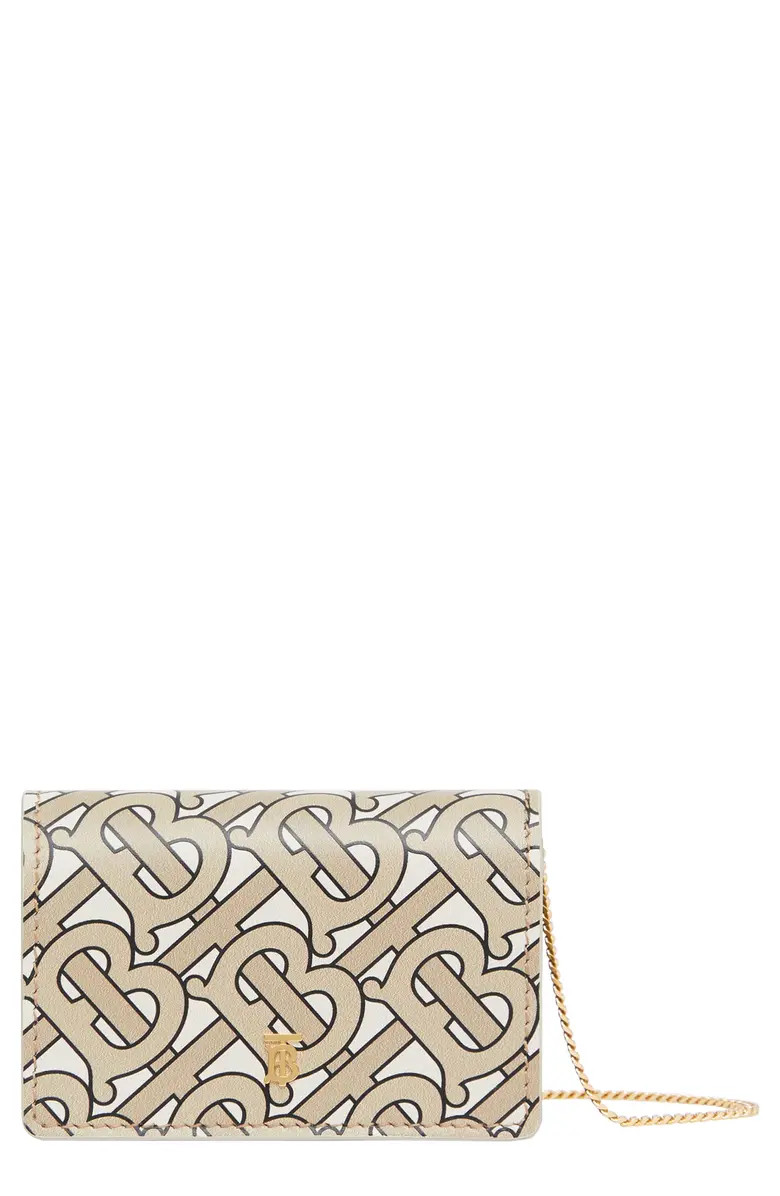 Burberry Monogram Print Leather Card Case with Detachable Strap | Nordstrom | Nordstrom