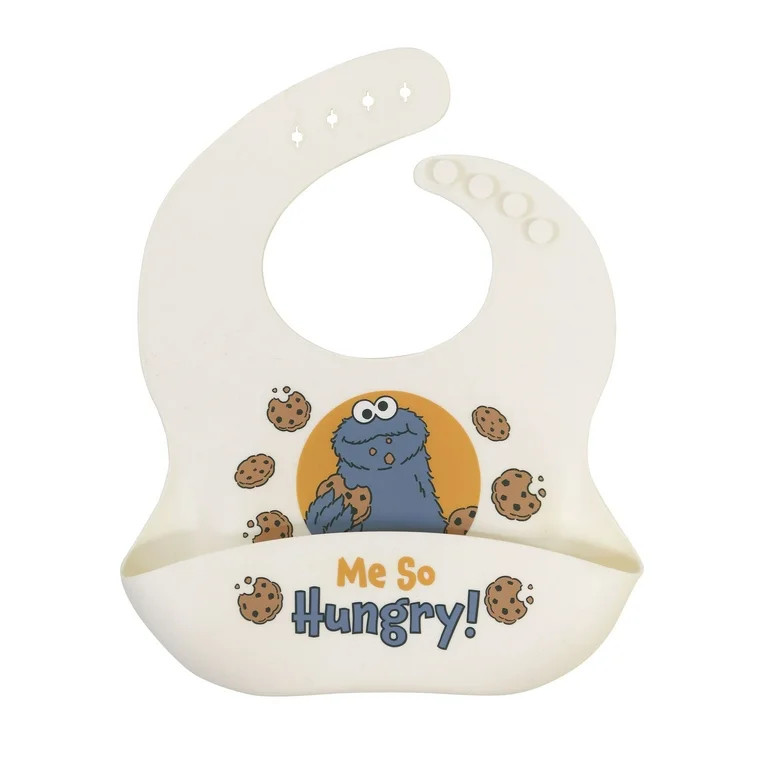 Sesame Street Cookie Monster Silicone Unisex Infant Bib | Walmart (US)