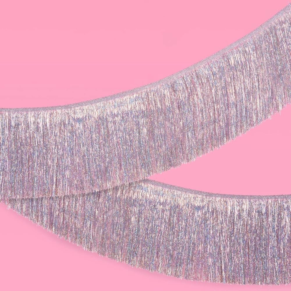 xo, Fetti Silver Iridescent Fringe Banner - 5 Ft. | Bachelorette Party Decorations, Birthday Part... | Amazon (US)
