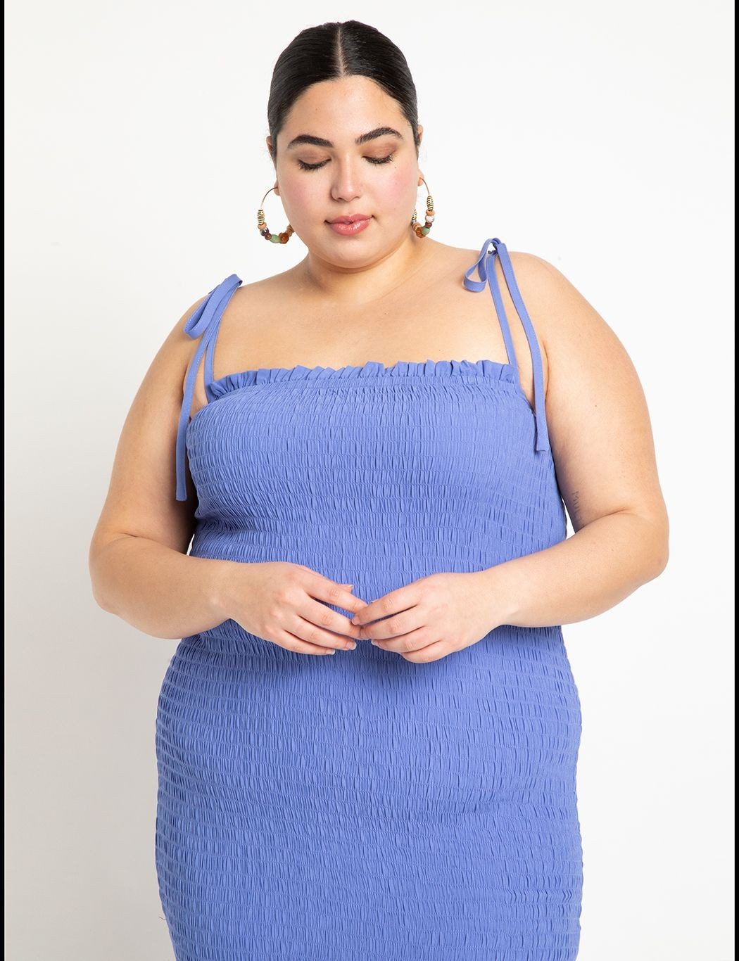 Smocked Dress with Flounce | Women's Plus Size Dresses | ELOQUII | Eloquii