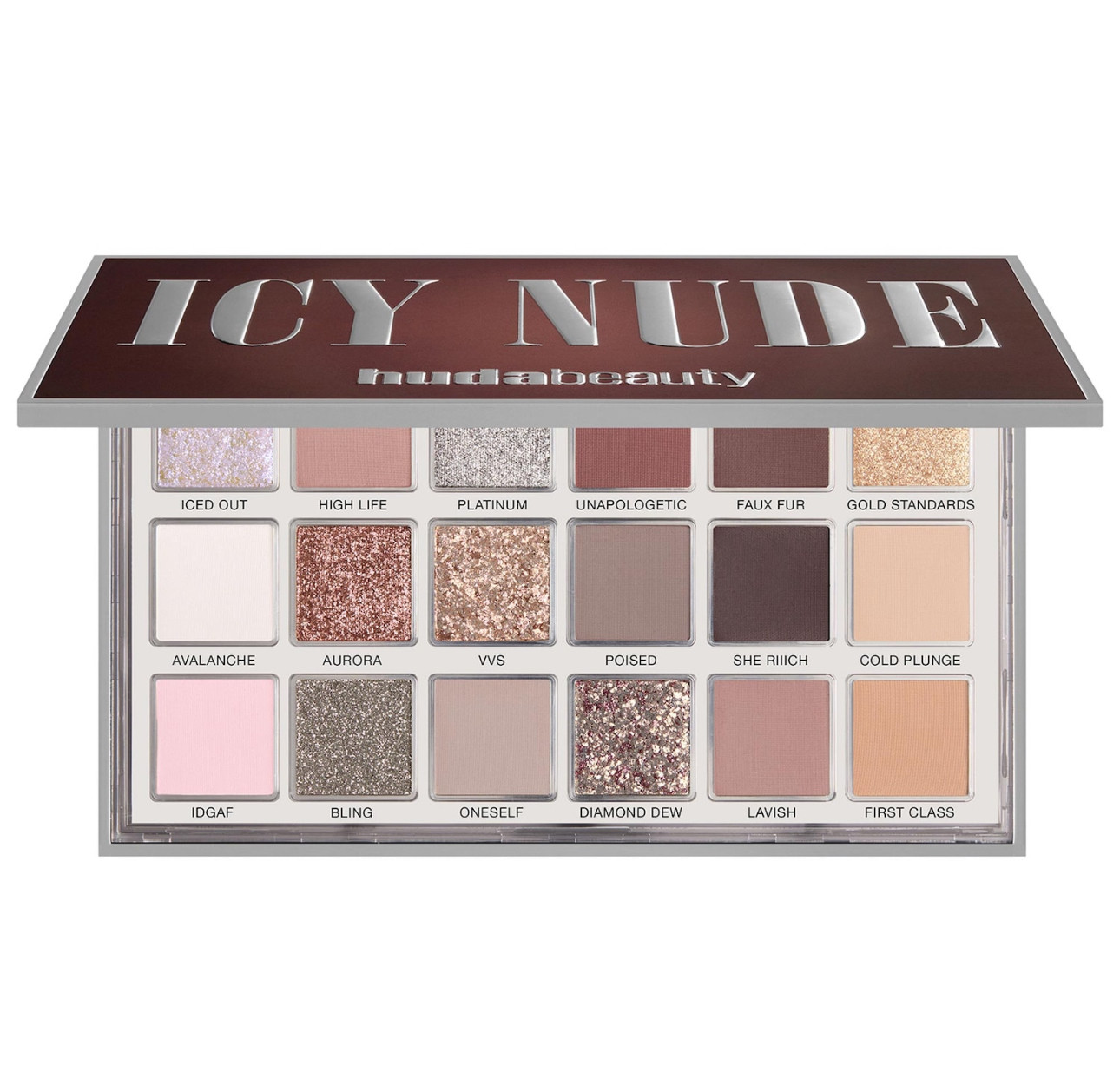 What it is: An eye palette with 18 shades of ultra-pigmented shadows and innovative textures for fiercely confident looks. 
Ingredient Callouts: These products are cruelty-free.
 
What Else You Need to Know: Be an icy baddie and jump on the icy eyes trend with HUDA BEAUTY’s Icy Nude Eyeshadow Palette. The Icy Nude Collection is an unapologetically icy vibe that hides the fiery confidence within. The palette features one Duochrome Metallic, a shimmery formula for a supercharged multi-chromatic glow; one Biodegradable Glitter, a plant-based glitter for instant sparkle; two Trio Chrome formulas with luxurious crushed flakes for serious shimmer; three Foil Shimmers softly blended with fine pearls for a foil effect, and 11 Velvety Mattes, powerfully pigmented and velvety soft for a seamless, suede finish.
 
This Palette Contains:
- 18 x  .56 oz/ 16.1 g Eyeshadows in shades Iced Out (white duo chrome metallic), High Life (soft purple matte), Faux Fur (chocolate brown matte), Poised (pink grey matte), Cold Plunge (neutral nude matte), Oneself (light grey matte), First Class (peachy matte), Platinum (silver metallic), Unapologetic (burgundy matte), IDGAF (pink matte), Gold Standards (bronze metallic), Avalanche (white matte), Aurora (deep pink metallic), VVS (sparkly pink metallic trio chrome), She Riiich (deep brown matte), Bling (silver bio glitter), Diamond Dew (sparkly silver metallic trio chrome), and Lavish (dusty pink matte)


#LTKgrwm #LTKGiftGuide #LTKBeauty