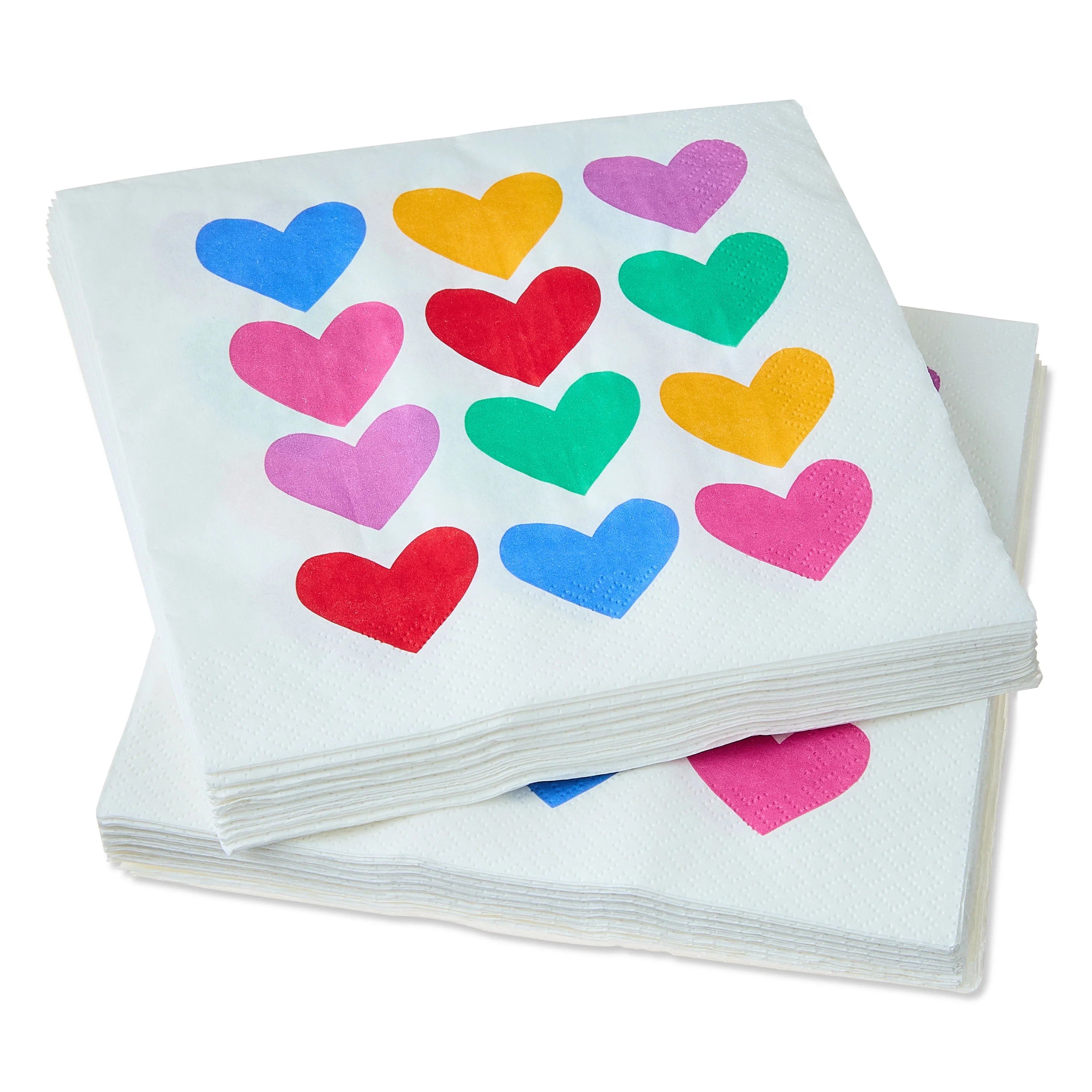 Hearts Disposable Lunch Napkins, Multicolor, 6.5" x 6.5", 24 Count, Valentine's Day by Way To Cel... | Walmart (US)