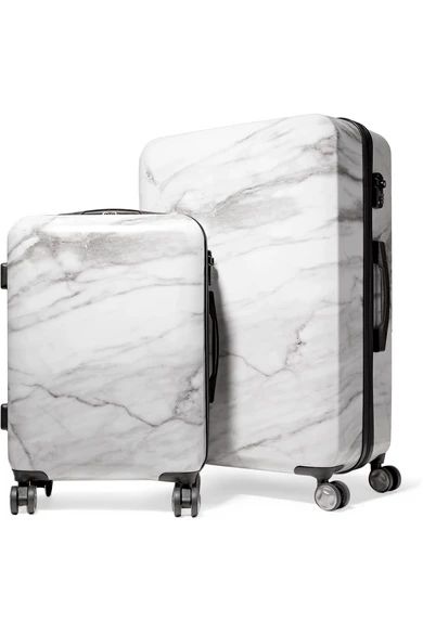 CALPAK - Astyll Marbled Hardshell Suitcase Set - White | NET-A-PORTER (US)