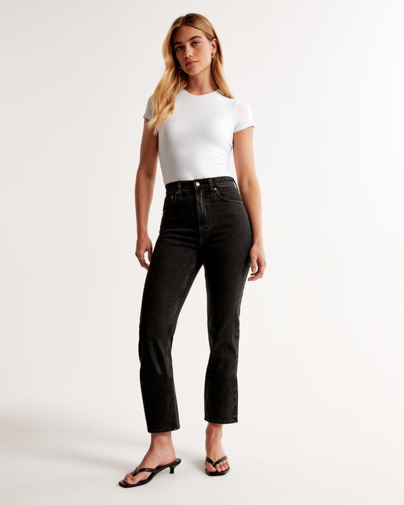 Ultra High Rise Ankle Straight Jean | Abercrombie & Fitch (US)