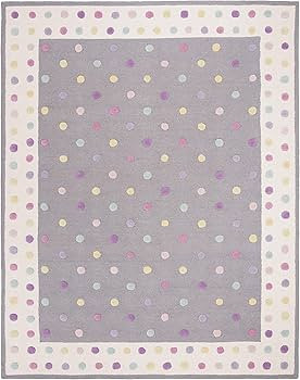 SAFAVIEH Kids Collection 9' x 12' Grey/Multi SFK101F Handmade Polka Dot Premium Wool Playroom Nur... | Amazon (US)