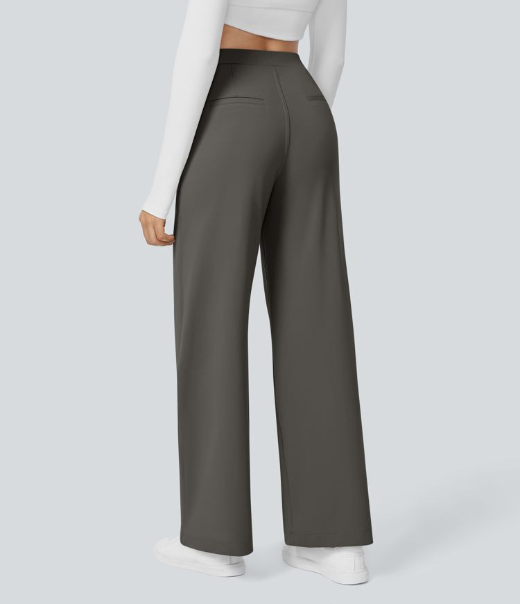Women’s  High Waisted Side Pocket Straight Leg Work Pants - Halara | HALARA