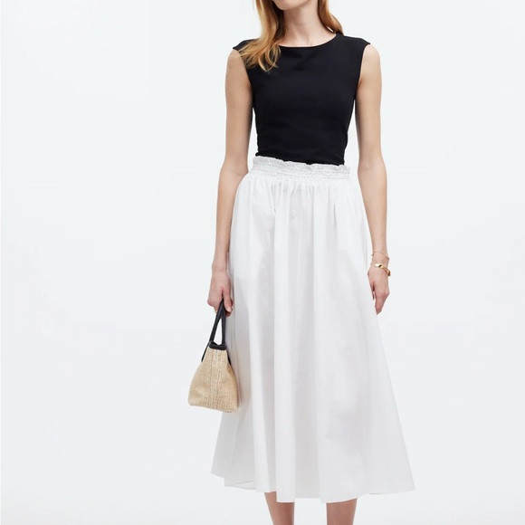 MADEWELL White poplin Midi Skirt | Poshmark