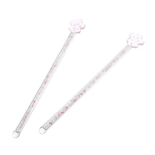 VINTORKY 2pcs Glass Stirring Rod Mixer for Coffee Kawaii Glasses Glass Stirrers Glass Tea Stirrer Handle Stirring Rods Drink Glass Coffee Stirrers Glass Beverage Stirrers Shaker Flash | Amazon (US)