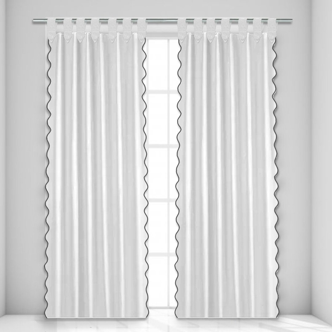 Scallop Embroidery Cotton Curtain 1 Panel | Etsy (US)