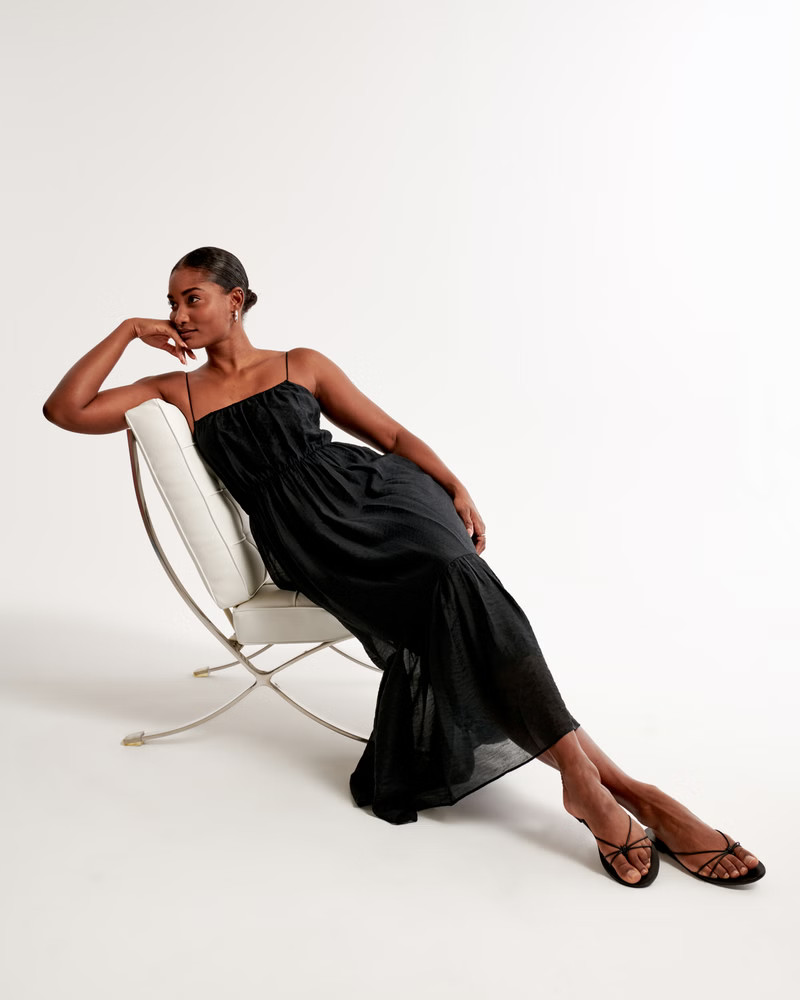 Low Back Tiered Maxi Dress | Abercrombie & Fitch (US)