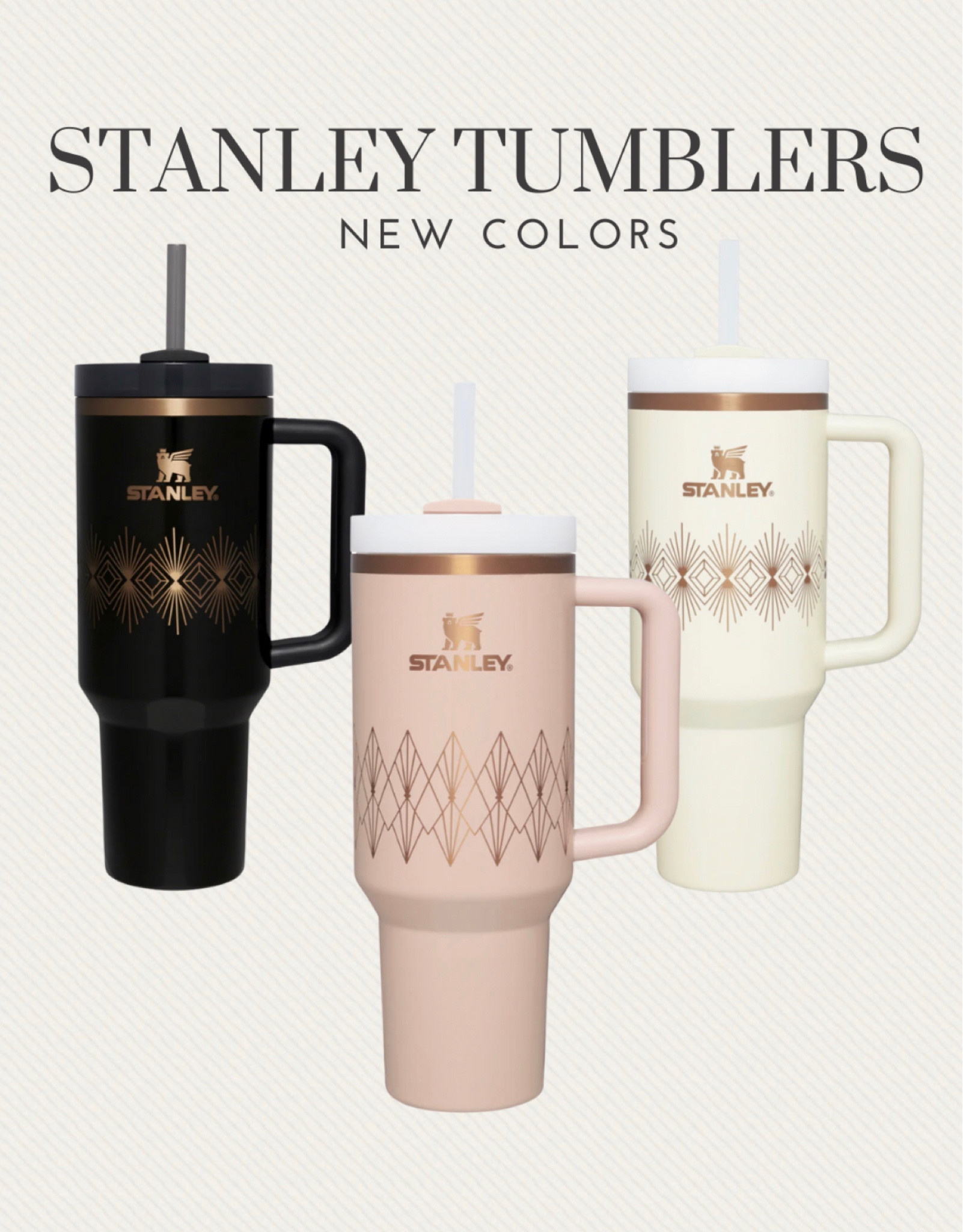 Welcome to your golden era of hydration. ✨ The Deco Collection combine, Stanley Tumbler