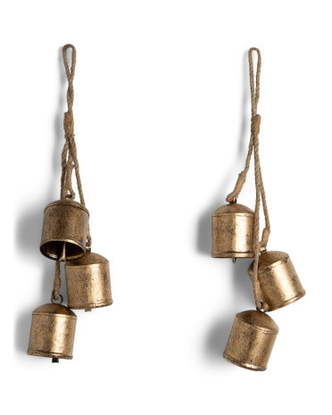 Set Of 2 Antique Finish Jingle Bells | TJ Maxx