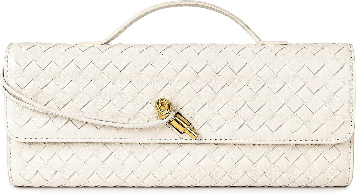 Joryin Woven Purse for Women Evening Clutch Woven Leather Handbags Crossbody Bag Purse Formal Eve... | Amazon (US)