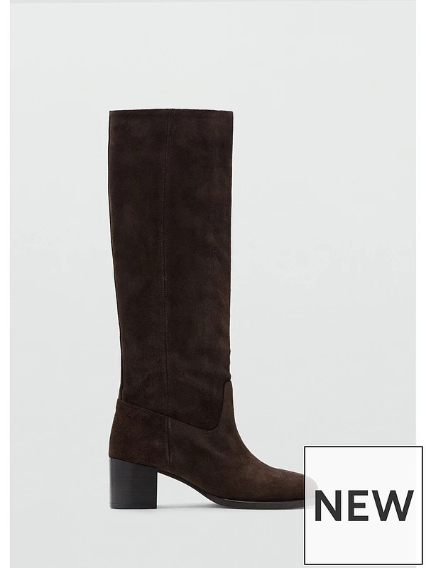 Mango Knee High Suede Boots | Very (UK)