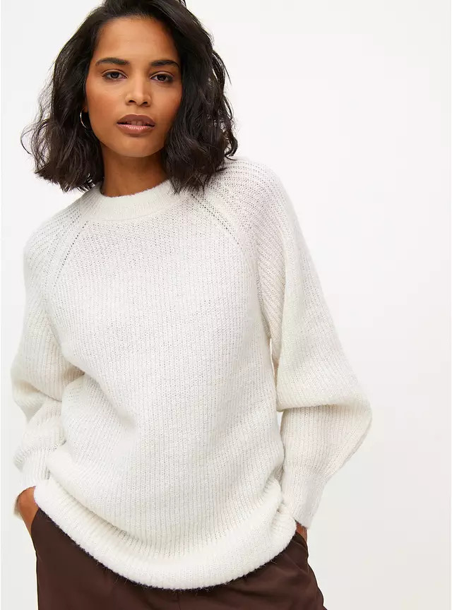 Buy Cream Raglan Relaxed Crew Neck Knitted Jumper S | Jumpers | Tu | Tu Clothing