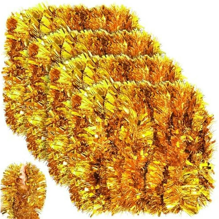 4 Pack 200 ft Christmas Garland Decoration Non-lit Greenery Holiday Decor Unlit Fluffy Twist Arti... | Walmart (US)