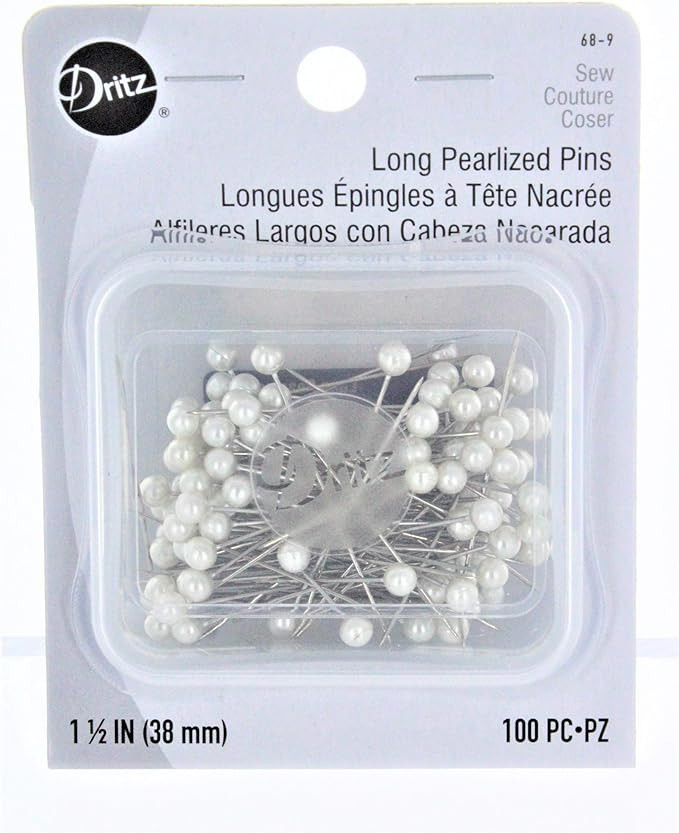 Dritz 68-9 Pearlized Pins, Long, White, 1-1/2-Inch (100-Count) | Amazon (US)