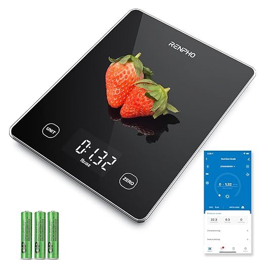 RENPHO Kitchen Scale 22lb/10kg Smart Food Scale, Digital Cooking Scale with Nutrition Calculator,... | Amazon (US)