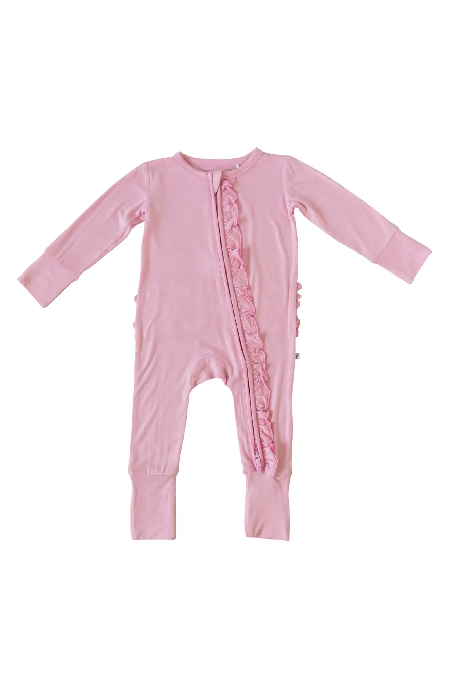 Lillian Pink Ruffle Convertible Footie | Nordstrom