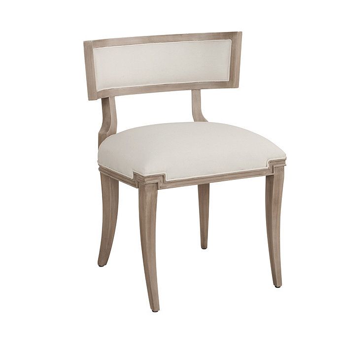 Mila Klismos Chair with Graceful Curves & Notch Details in Warm Graywash Finish | Ballard Designs, Inc.