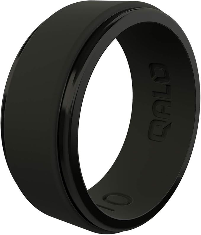 QALO Men's Polished Step Edge Ring Collection | Amazon (US)