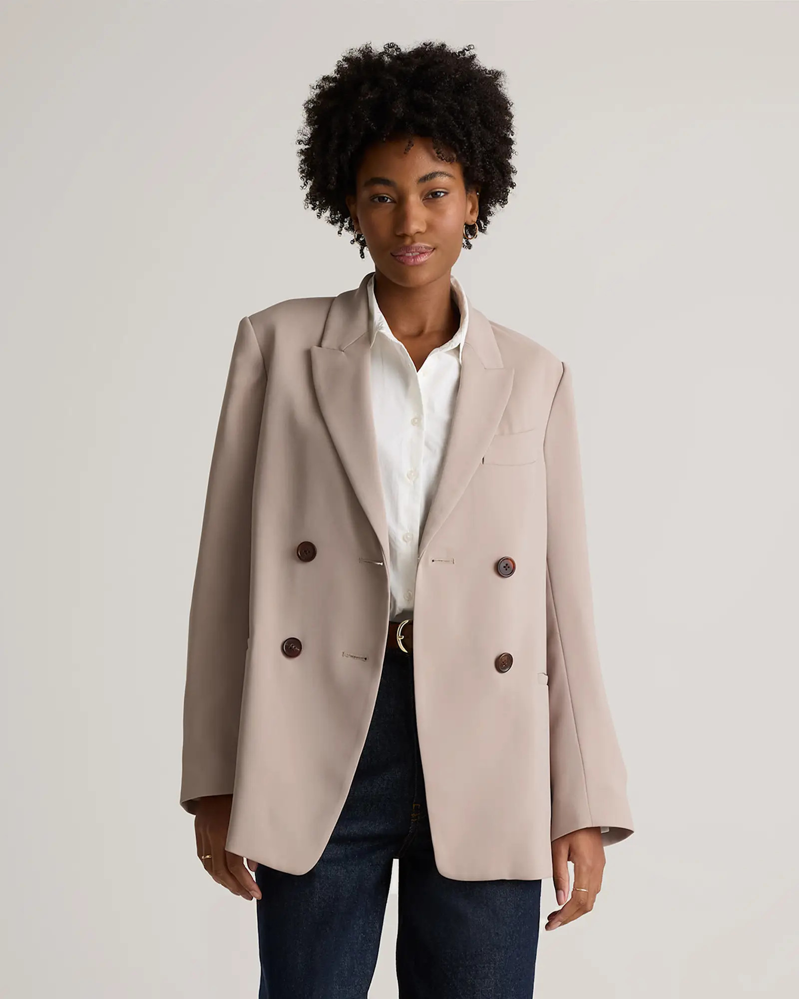Stretch Crepe Double-Breasted Blazer | Quince