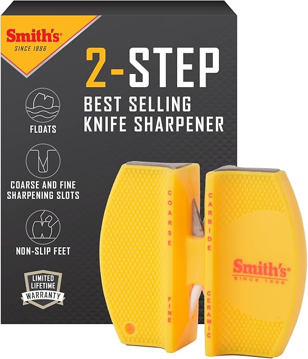 Smith's CCKS 2-Step Knife Sharpener - Yellow - 2-Step Preset Coarse & Fine Slots - Outdoor Handhe... | Amazon (US)